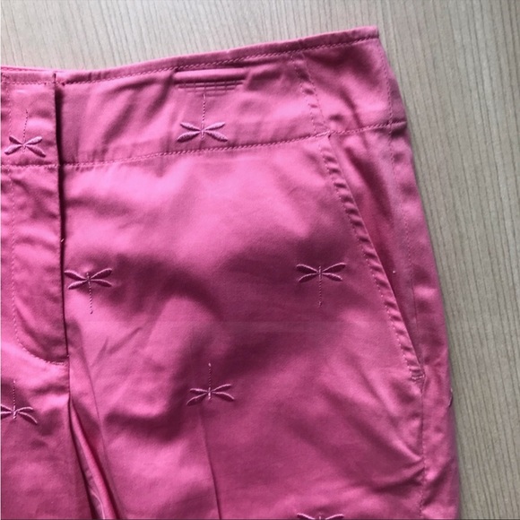 Talbots Pink Dragonfly Embroidered Shorts - Picture 4 of 8